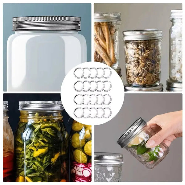 10/20PCS Split-type Bottles Lid Wide Mouth Tinplate Mason Jar Lid Jar Caps Canning Lids Storage Bands ShopTendance