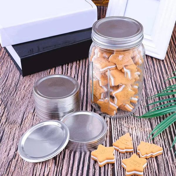 10/20PCS Split-type Bottles Lid Wide Mouth Tinplate Mason Jar Lid Jar Caps Canning Lids Storage Bands ShopTendance